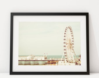 Brighton Pier Beach Photography Print - Ferris Wheel photography