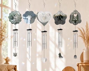 Sino de vento borboleta personalizado, decoração de jardim em aço inoxidável, ornamento suspenso para exterior, presente de homenagem, cata-vento de metal feito à mão