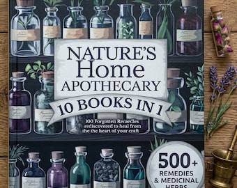 L'apothicairerie naturelle à la maison (Livre numérique) | 10 livres en 1 | Guide des remèdes à base de plantes | Remèdes naturels maison (PDF) | Téléchargement instantané