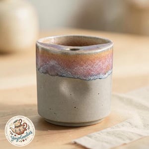 Handmade Ceramic Travel Mug with Sip Lid, Minimalist Coffee Cup, Pottery Tumbler, Coffee Lover Gift
