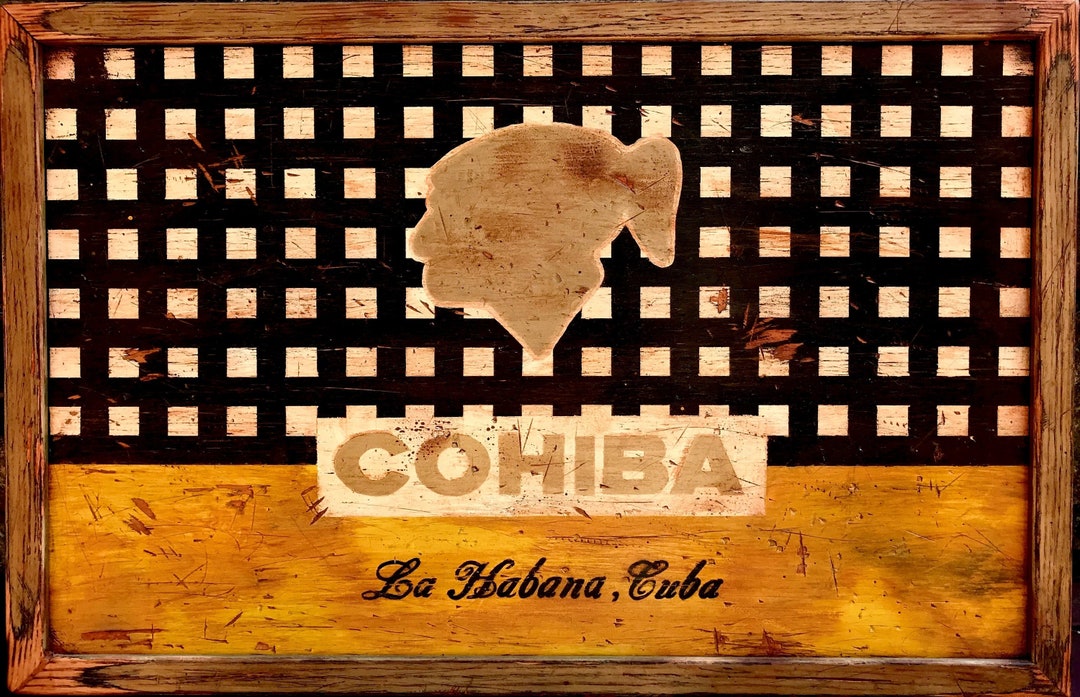 Cuban Cohiba Old Cigar Factory Sign Photo Print, 22 X 14.87