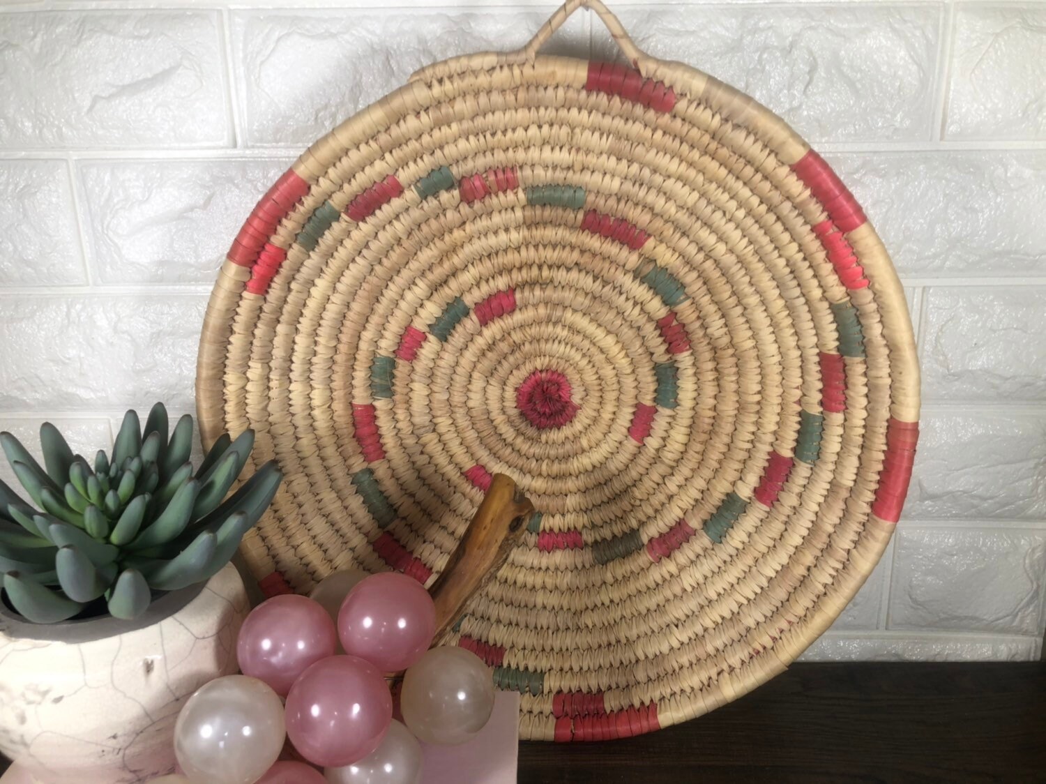 Large Woven Tray Basket Wall Vintage Basket Gallery Wall Etsy