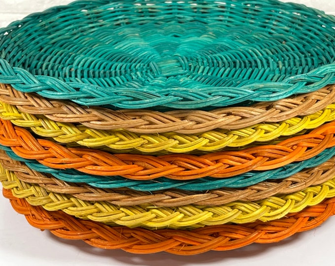 Vintage Straw Paper Plate Holder Basket for Paper Plate Wall Etsy