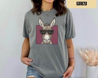 Donkey Sunglasses Graphic Tee, Comfort Colors Garment-Dyed Shirt, USA Printed Apparel