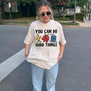 You Can Do Hard Things Comfort Colors T-Shirt, Teacher Motivation Tee, Back to School image 3