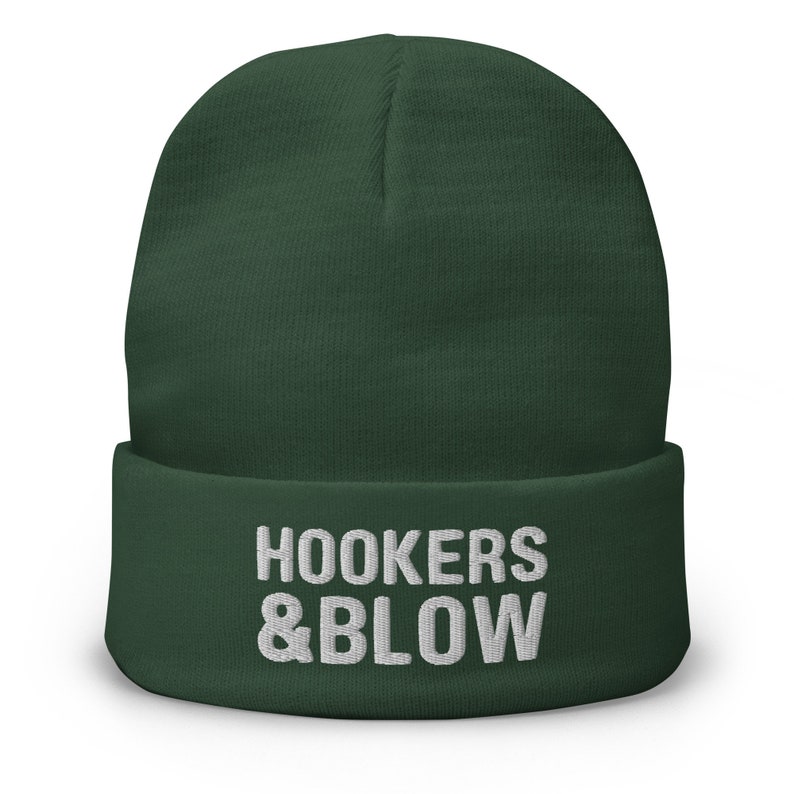 Hookers & Blow Your New Favorite Beanie Dark Humor Funny White Elephant Gift