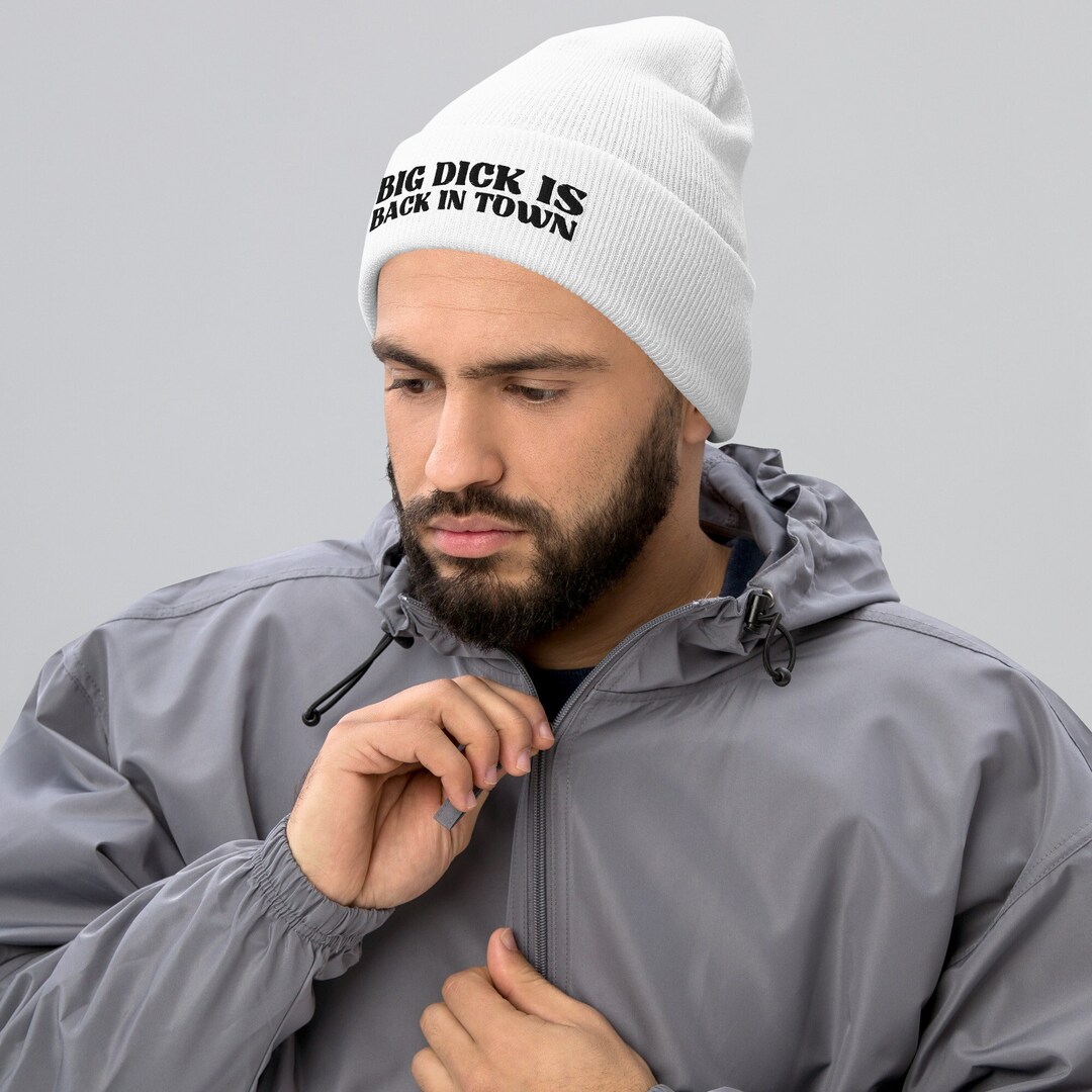 Back in Town Knit Hat Amazon.com: Big Dick is Back in Town Soft Warm Beanie Hat  main image 3