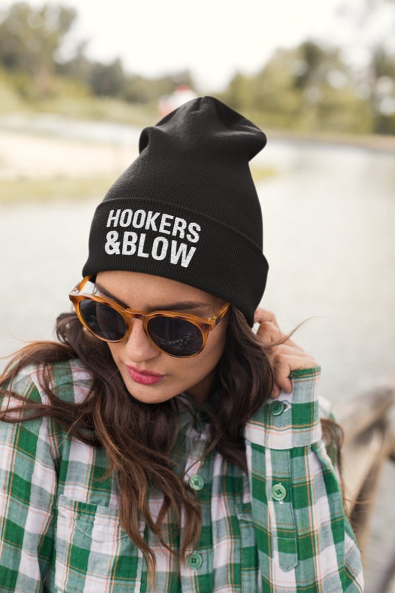 Hookers & Blow Your New Favorite Beanie Dark Humor Funny White Elephant Gift