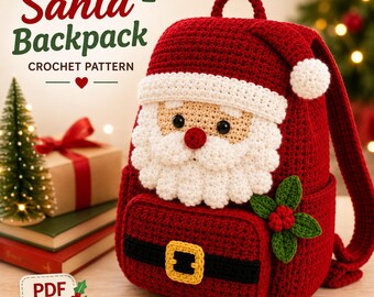 Haakpatroon voor een kerstrugzak, feestelijke schooltas voor kinderen (PDF)