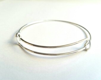 Silver Adjustable Bangle Bracelets