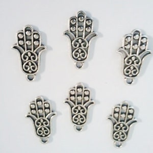 Silver Hamsa Charms-Charms-Metal Charms-Hamsa-Hand Charm