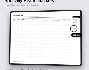 Digitaler Symptom-Tracker | Symptome, Auslöser & Vitalwerte – GoodNotes | 4 Farben | 5 Seiten | Sofort-Download