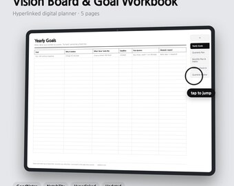 Goal Setting Digital Planner | Yearly, Quarterly & Weekly - GoodNotes | 4 Colors | 5 Pages | Instant Download