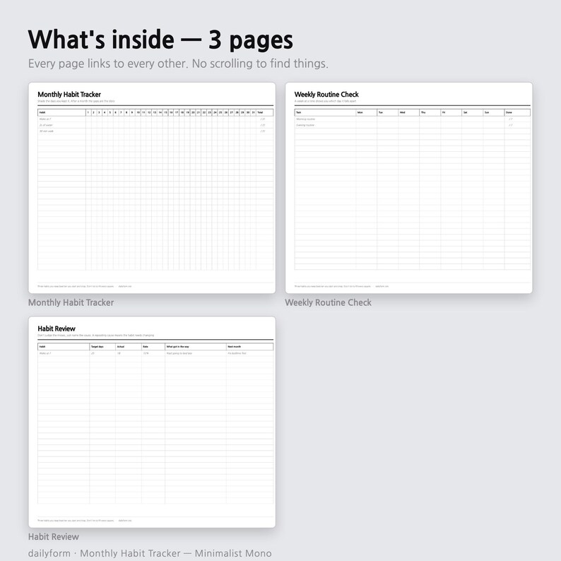 Planejador Digital de Hábitos | Grade de 31 Dias - Compatível com GoodNotes e Notability | 4 Cores | 3 Páginas | Download Imediato imagem 2