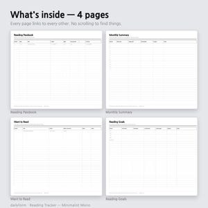 Reading Tracker Digital Planner | Passbook, Monthly & Goals - GoodNotes | 4 Colors | 4 Pages | Instant Download image 2