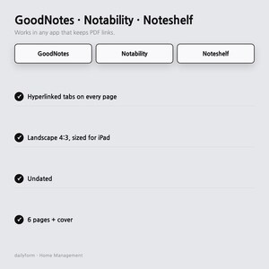 Home Management Digital Planner | Bills, Cleaning & Maintenance - GoodNotes | 4 Colors | 6 Pages | Instant Download imagen 5