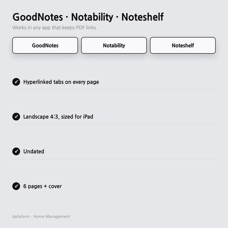 Home Management Digital Planner | Bills, Cleaning & Maintenance - GoodNotes | 4 Colors | 6 Pages | Instant Download imagen 5