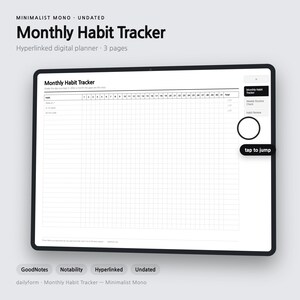 Planejador Digital de Hábitos | Grade de 31 Dias - Compatível com GoodNotes e Notability | 4 Cores | 3 Páginas | Download Imediato imagem 1