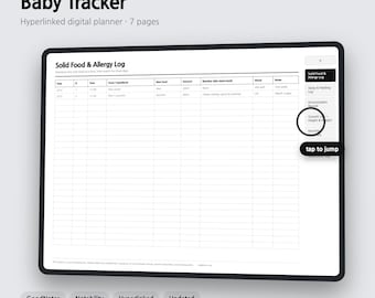 Baby Tracker Digital Planner | Feeding, Sleep & Growth - GoodNotes | 4 Colors | 7 Pages | Instant Download