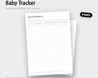 Planilha de Acompanhamento do Bebê para Imprimir | Registro de Alimentação, Sono e Fraldas do Recém-Nascido, Folha de Registro Diário do Bebê, Gráfico de Crescimento | 4 Cores A4 A5 Carta PDF