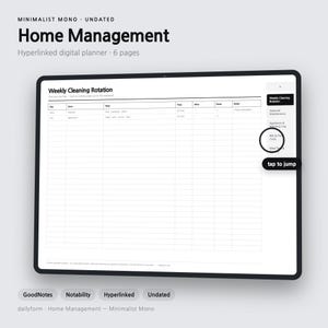 Home Management Digital Planner | Bills, Cleaning & Maintenance - GoodNotes | 4 Colors | 6 Pages | Instant Download imagen 1