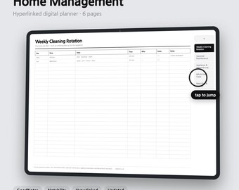 Home Management Digital Planner | Bills, Cleaning & Maintenance - GoodNotes | 4 Colors | 6 Pages | Instant Download