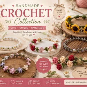 6 haakpatronen voor bloemenarmbanden, doe-het-zelf sieraden voor beginners (PDF-download)