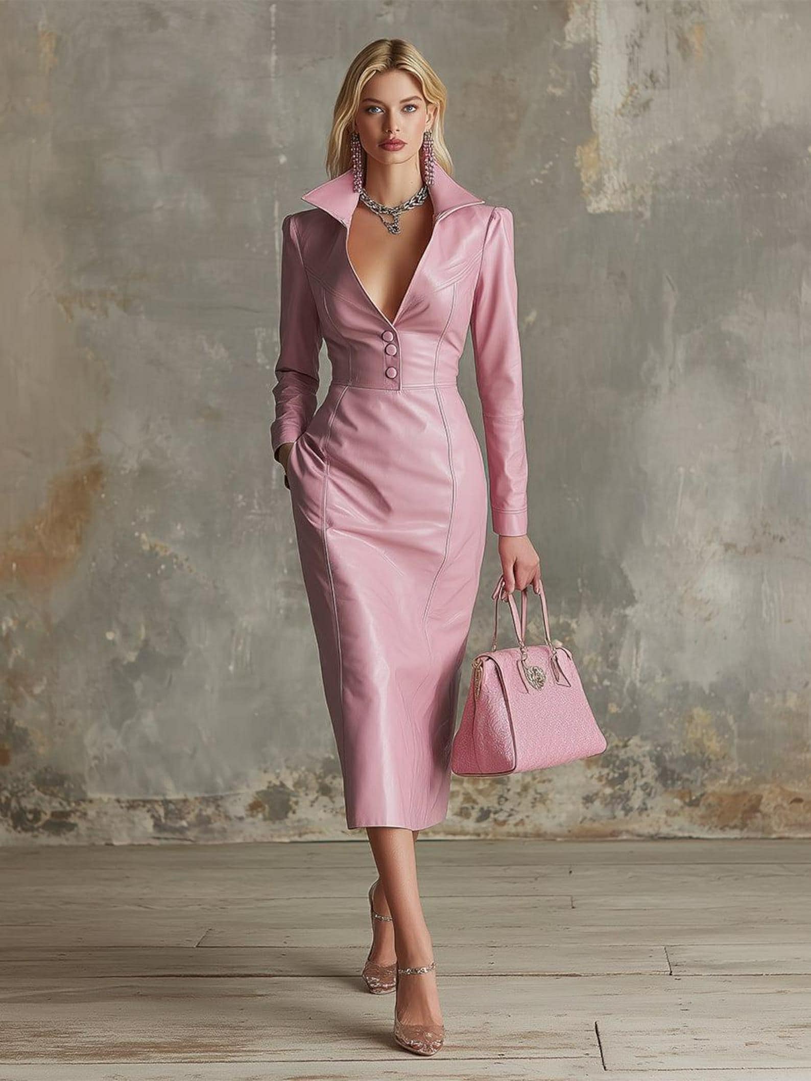Pink Leather Dress