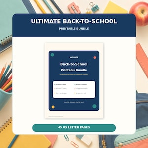 ultimate back-to-school printable bundle | 45-page student & family planner | us letter pdf | instant digital download