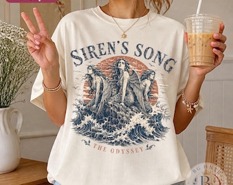 Vintage Sirens Song Shirt | Greek Mythology Odyssey Tee | Comfort Colors® Distressed Unisex Top | Mythic Boho Nautical Retro Homer Gift