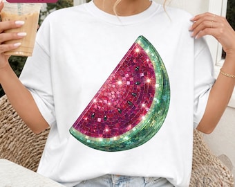 Vintage Watermelon Disco Shirt | Retro Fruit Mirror Ball Graphic Tee | Comfort Colors® Summer Top | Groovy Beach Festival Music Gift