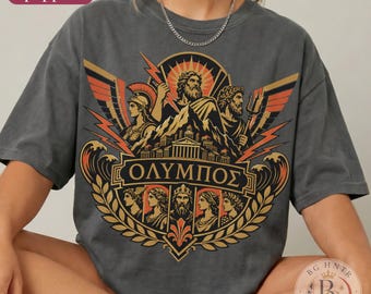 Vintage Mount Olympus Gods Shirt | Greek Mythology Pantheon Tee | Comfort Colors® Unisex Top | Greek Gods Poseidon Zeus Hera Hades Apollo