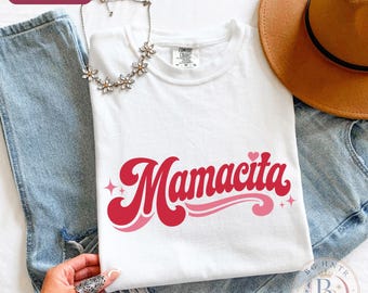 Vintage Mamacita Shirt | Retro Groovy Mother Slogan Tee | Comfort Colors® Funny Spanish Aesthetic Top | Cute Latin Mom Summer Travel Gift