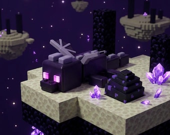 Articulated Ender Dragon Baby Toy, 3D Printed Block Game Figurine, Pixel Desk Pet Ornament