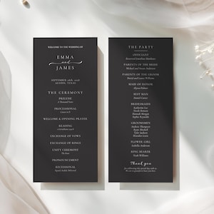 Traditional Wedding Ceremony Program Template Digital Download Canva Design Order Service Guide Printable Booklet Luxury Stationery Collection Instant Access Editable DIY Template Classic Elegant Style Guest Information Professional Quality