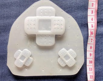 Menhera Japanese Bandaid Plaster Mould Resin Craft Jewellery Jewelry Set Kawaii Shape Charm Hair Moulds Medical Hospital Ambulance First Aid