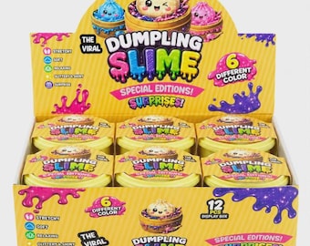 Virales Dumpling-Schleim-Set, niedliches Bao-Bun-Sinnesspielzeug, weicher, dehnbarer Glitzerschleim für Kinder, Kawaii-Überraschungs-Gastgeschenke, Fidget-Spielzeug-Geschenk