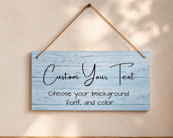Custom Wood Sign, Personalized Quote Sign, Hanging Door Sign, Wooden Plaque, Custom Text Sign, Home Wall Decor, Name Sign, Housewarming Gift