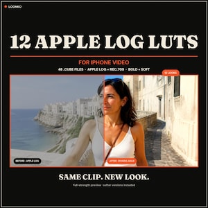 Apple Log LUTs for iPhone Video, 12 Cinematic Looks in CUBE Format