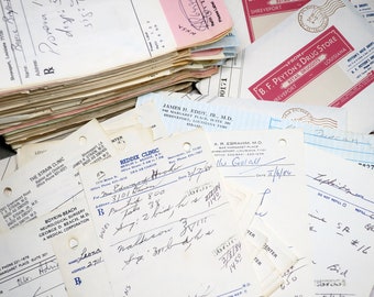 1980's Vintage Rx Prescriptions/ Vintage Paper Ephemera/ Medical Ephemera/ Medical Receipts