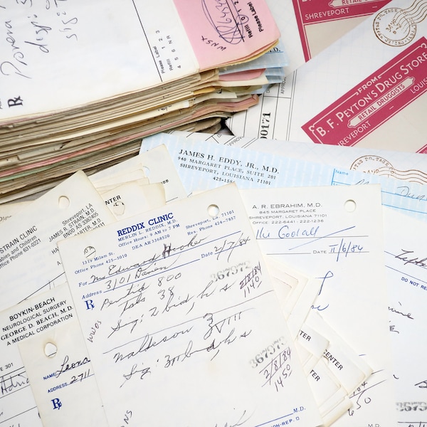 1980's Vintage Rx Prescriptions/ Vintage Paper Ephemera/ Medical Ephemera/ Medical Receipts