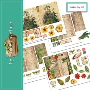 Tropical Tag DK01 Digital Printable Journal Kit | Tags Ephemera