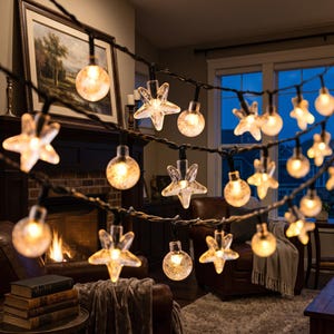 3D Bubble Star Ball String Lights, Crystal Crystal Starry Fairy Lights for Bedroom Patio, Christmas Gift for Her & Friend