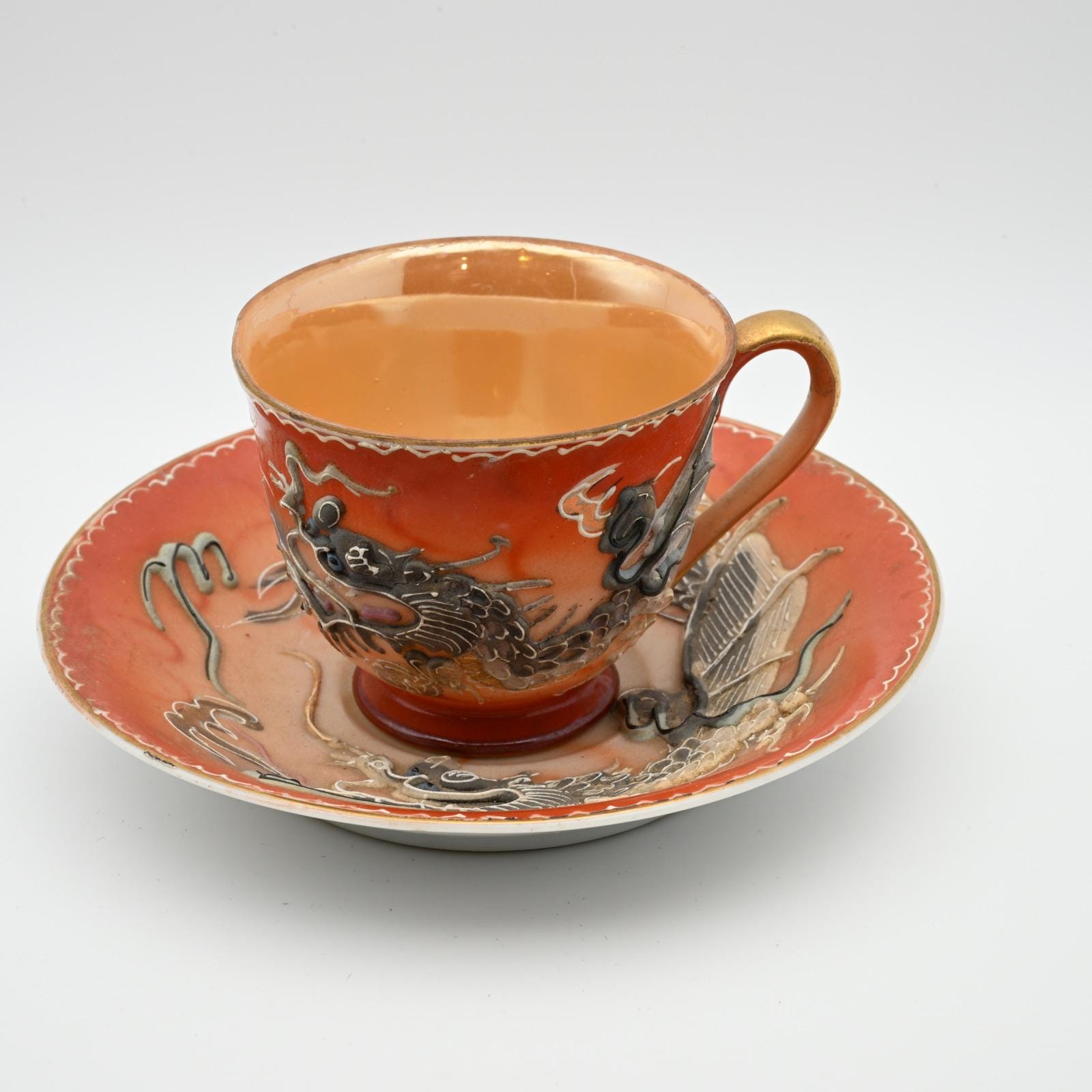 Chinese Dragon Cup and Saucer - Etsy