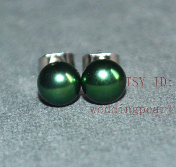 GREEN STUD EARRINGS, Earrings, Prom Earrings, Emerald Green Earrings,  Bridal Earrings, Dark Green Earrings, Rectangle Earrings - Etsy