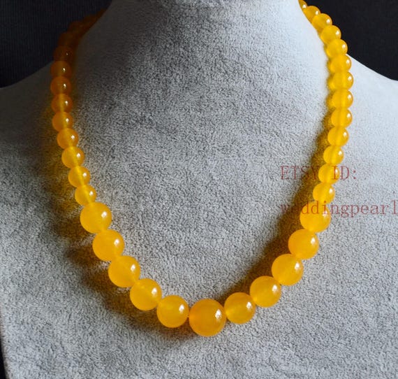 Yellow jade necklace deals