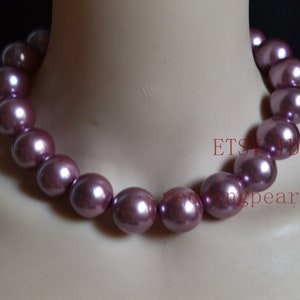 Big lavender pearl necklace, mother of pearl necklaces, fake pearls, statement necklace, choker necklace, men necklace, heavy pearl necklace