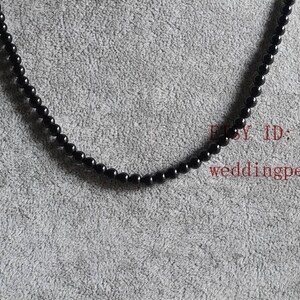 4 mm svart agathalsband, liten pärlsträng bild 2