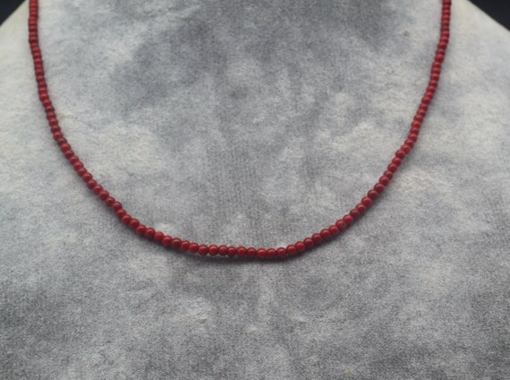 Small coral beads on sale necklace