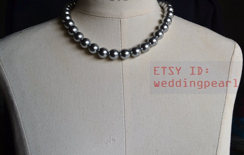 mother necklace,statement necklace bridesmaids necklace larger gray pearl necklaces 12mm mother of pearl necklaces big pearl necklaces